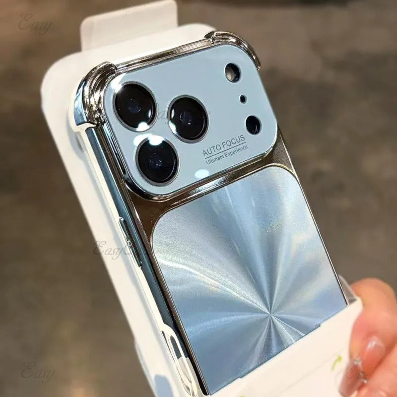 หรูหราชุบ CD Texture เลเซอร์ความงามสําหรับ iPhone 17 16 15 14 13 Pro Max Dazzle Aurora Armor กันกระแทก
