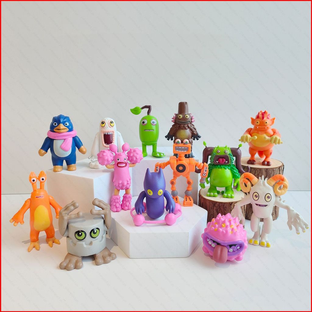 YB3 13pcs My Sing Monsters Action Figure Ghazt Noggin Mammott Pango Furcorn Maw Drumpler PomPom ของเ