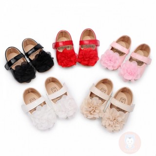 รองเท้าน่ารักสไตล์เจ้าหญิงสำหรับทารก มาพร้อมดีไซน์ดอกไม้