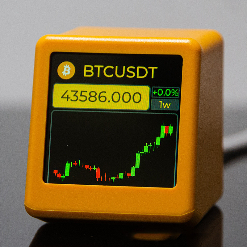 GeekMagic WiFi นาฬิกาสภาพอากาศอัตราแลกเปลี่ยนสต็อก BitCoin เข้ารหัสขอบเขตราคาติดตามจอแสดงผล