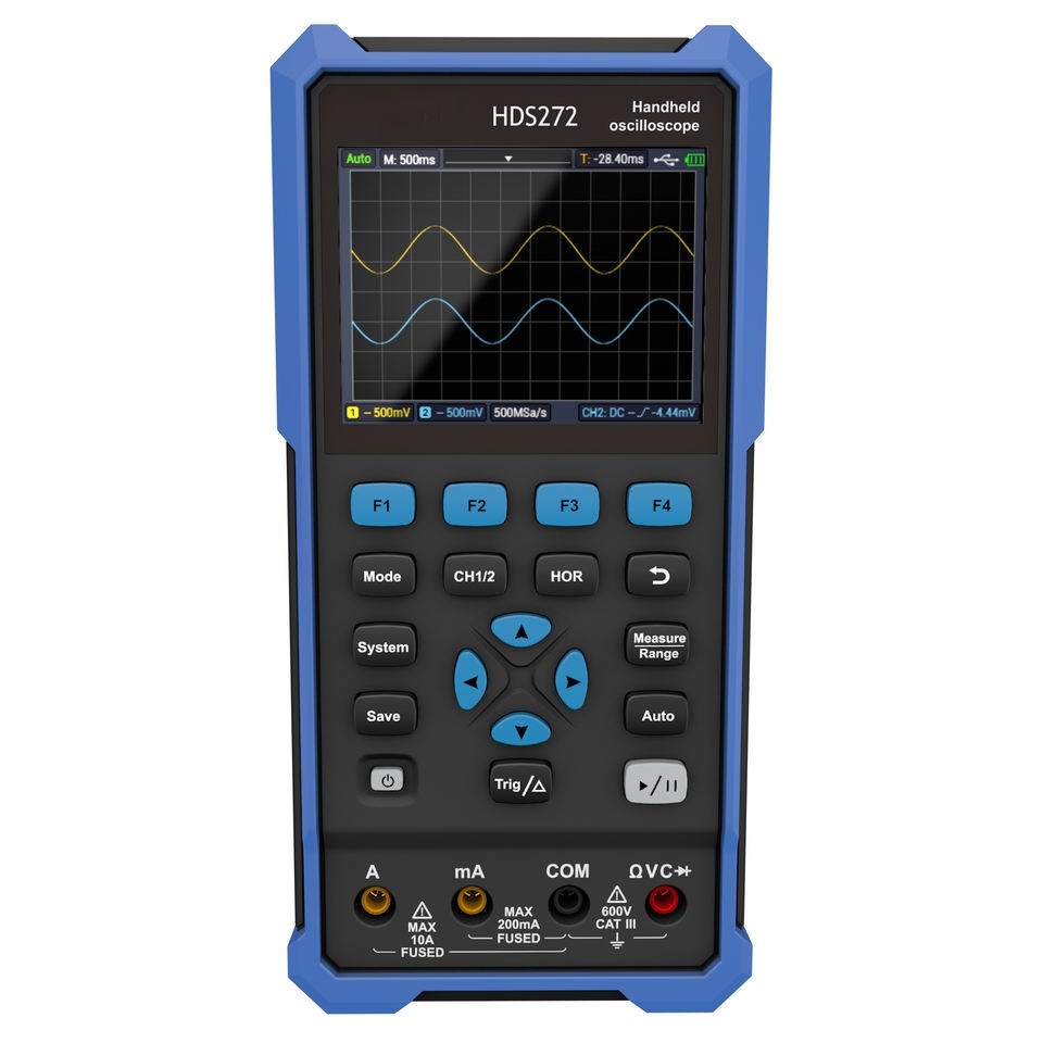 OWON HDS242 HDS272 2CH มือถือดิจิตอล Oscilloscope มัลติมิเตอร์ True RMS 40MHz/70MHz 250MSa/s USB ประ