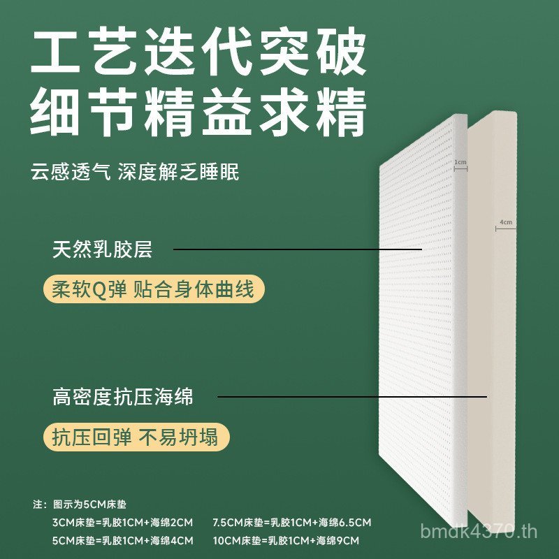 เบาะยาง Simmons หอพัก Natural Household Memory Foam Liquid ที่นอน Latex นําเข้าจากประเทศไทย MKPN