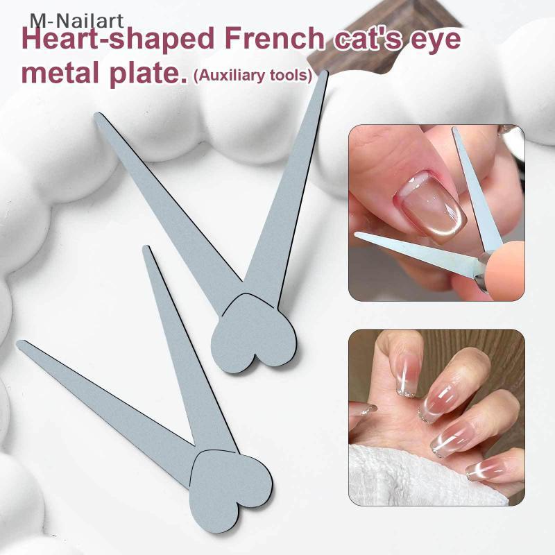M-Nailart 1 ชิ้น V รูปภาษาฝรั่งเศสคําสไตล์ Eye Magnet เล็บ Salon เครื่องมือแม่เหล็กอุปกรณ์ Salon-คุณภาพ French Tip Design Kit.