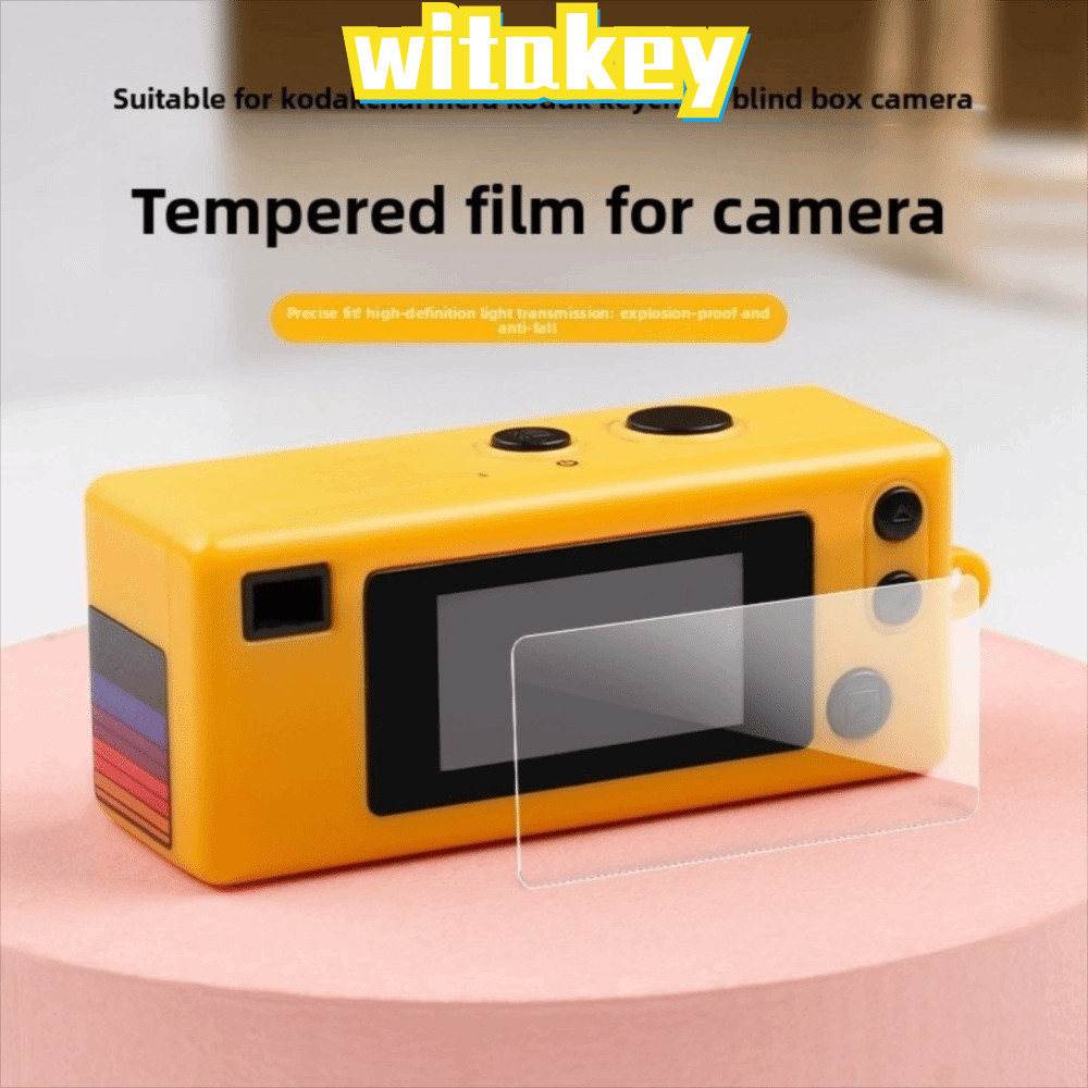 WITAKEY สําหรับ Kodak กล้องกระจกนิรภัยหน้าจอ, 9H กล้องดิจิตอลแบบพกพาป้องกันหน้าจอ,ของขวัญพวงกุญแจโปร่งใสอุปกรณ์เสริมกล้องฟิล์มหน้าจอสําหรับ Kodak Charmera