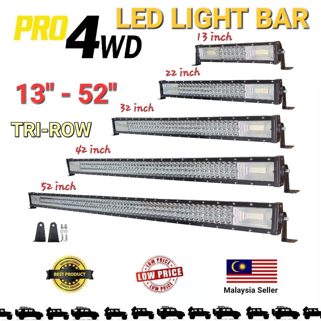 LED 13 "22" 32" 52 "LED Light Bar Offroad Led Bar Combo Led Work Light Bar 12 V 24 V สําหรับ 4x4 4WD