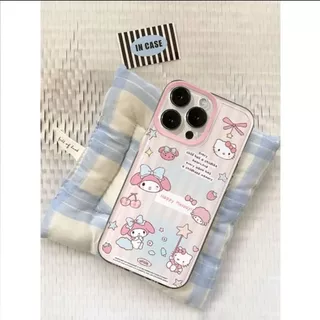 เคสไอโฟน11 ซีรี่ส์การ์ตูนสีชมพู สำหรับ iPhone 15 11 13 17 Pro Max 14 12 Pro Max 7Plus XR X XS Max 8 7 14 15 Plus SE 2020