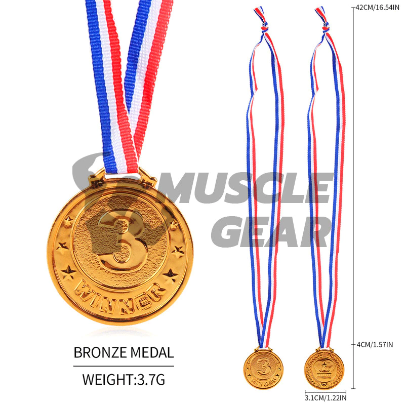 [จัดส่งในพื้นที่] เหรียญรางวัล รางวัล(สีทอง สีเงิน สีบรอนซ์) พร้อมริบบิ้นคอ เล่นกีฬา ประชุม สําหรับเด็กนักเรียน thumbnail 7