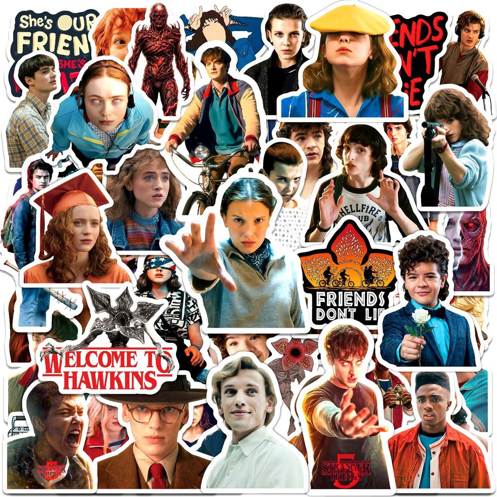 60 ชิ้นคนแปลกหน้าสิ่งที่สติกเกอร์กันน้ํา - Cool Themed Decals สําหรับเคสโทรศัพท์,แท็บเล็ตและกระเป๋าเดินทาง DIY ตกแต่ง