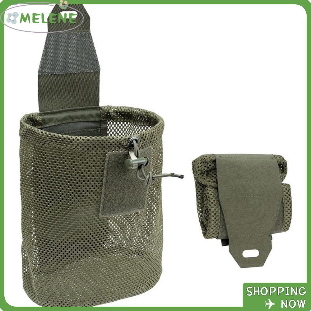 MELENE Mini Storage Bag, Mesh Design Drawstring Closed Dump Pouch, Portable Folding Adjustable Multifunctional Roll-Up Organizer Pouch Camping