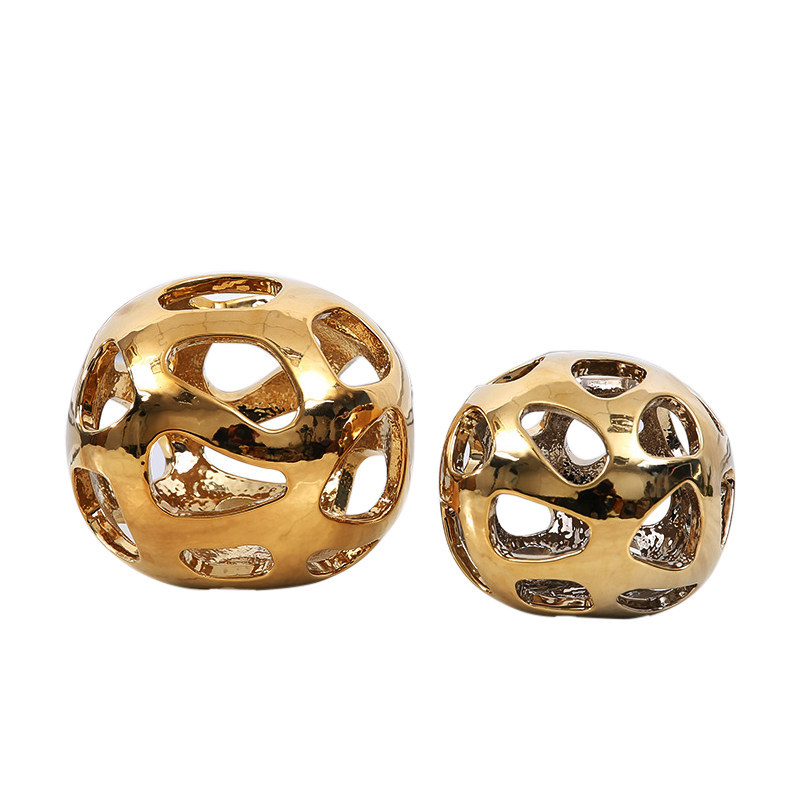 Nordic Hollow เรขาคณิตลูกบอลโลหะห้องพักโรงแรม Club ตกแต่งห้องเด็กงานศิลปะตู้ทีวีตกแต่ง A71Q