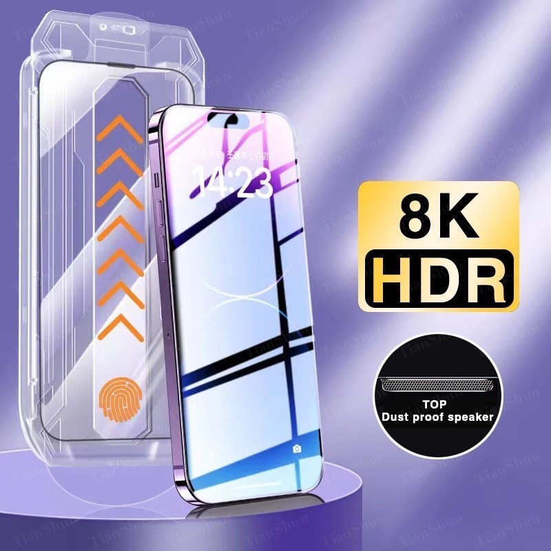 TuTu HD Privacyกระจกนิรภัยป้องกันหน้าจอสําหรับiPhone 17 16 15 14 13 12 11 Pro Max Air Plusติดตั้งชุดกําจัดฝุ่นอัตโนมัติ