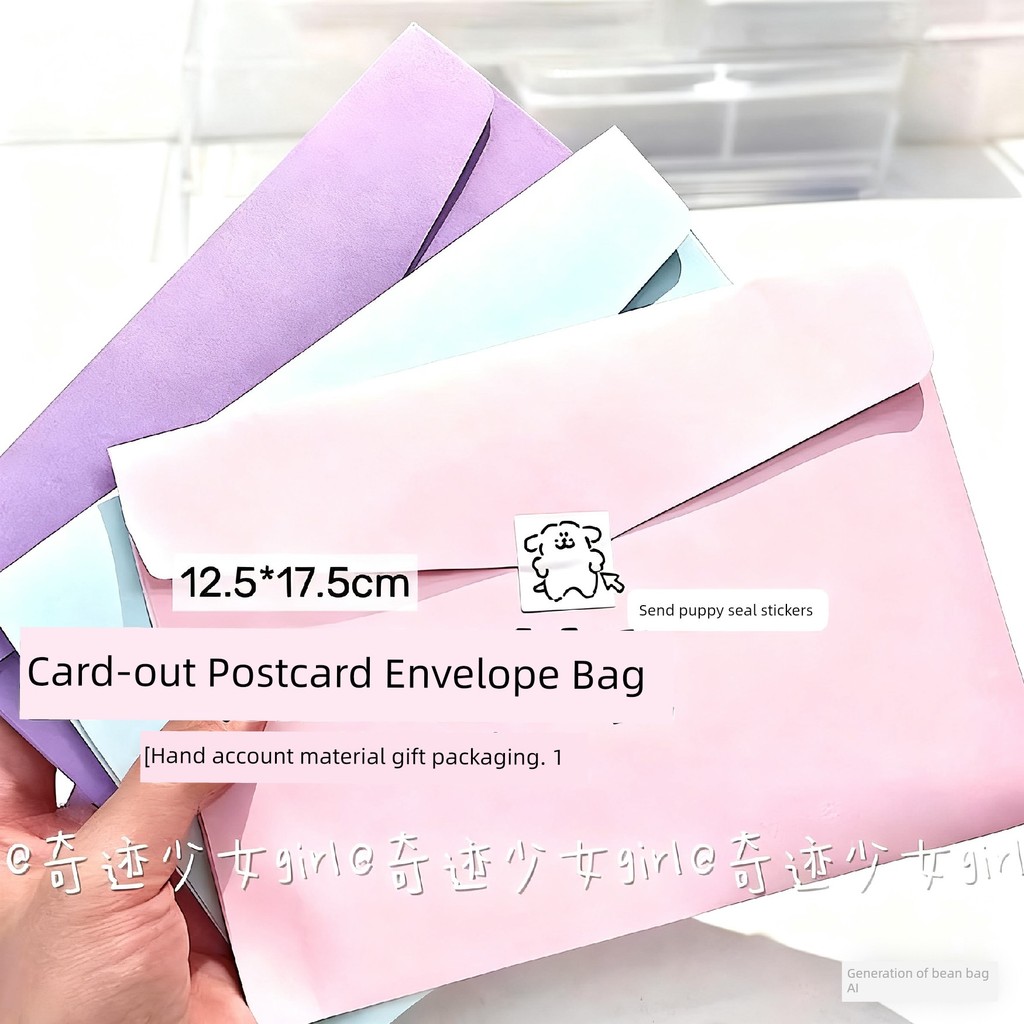 ซองจดหมาย ซองใส่เงิน Ins Simple Kraft Paper Envelope Bag Lady Packaging Must-Have Photocard Postcard
