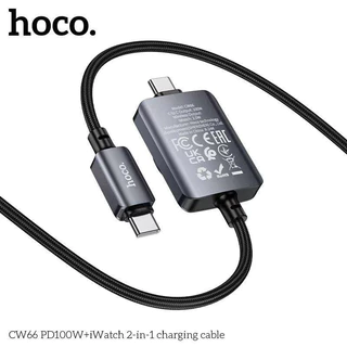 HOCO CW66 2in1 แท่นชาร์จนาฬิกา iOS Watch + สายชาร์จเร็ว TC-TC 100W PD ชาร์จไว ครบในเส้นเดียว hc6