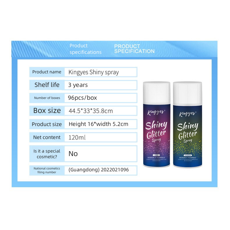 Jianye Shiny Glitter Spray Non-Smudge Body Glitter Spray Highlight Fine Glitter Spray