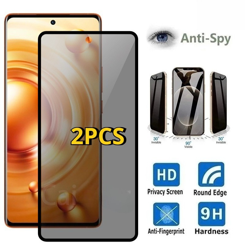 2 ชิ้น Anti Spy ความเป็นส่วนตัวฟิล์มกระจกนิรภัยสําหรับ HMD XR21 Vibe Skyline Ridge Pulse + Pulse Pro