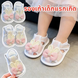 รองเท้าเด็กแรกเกิด โบว์หูกระต่ายน่ารัก 0-1 ปี หัดเดินเนื้อผ้าฝ้าย กันลื่น น่ารักและหวาน นุ่มสบาย