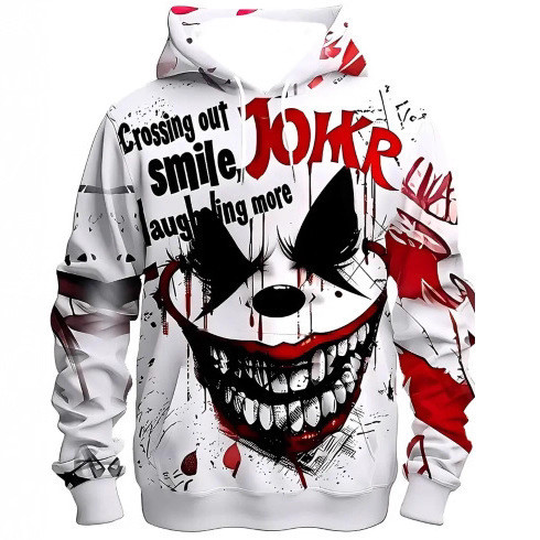 Joker Joker Joker Co-Branded Hooded Sweatshirt หลวมคู่สวมใส่ Street อินเทรนด์ตลก 3D พิมพ์แจ็คเก็ต 1.