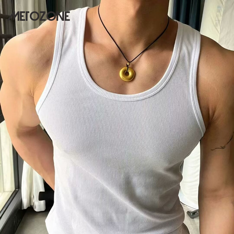 MeTozone เสื้อกั๊กผู้ชาย สไตล์สแลนด์ ยืดหยุ่น สวมใส่กระชับ มีระบบระบายอากาศดี เหมาะสำหรับไซซ์บวก
