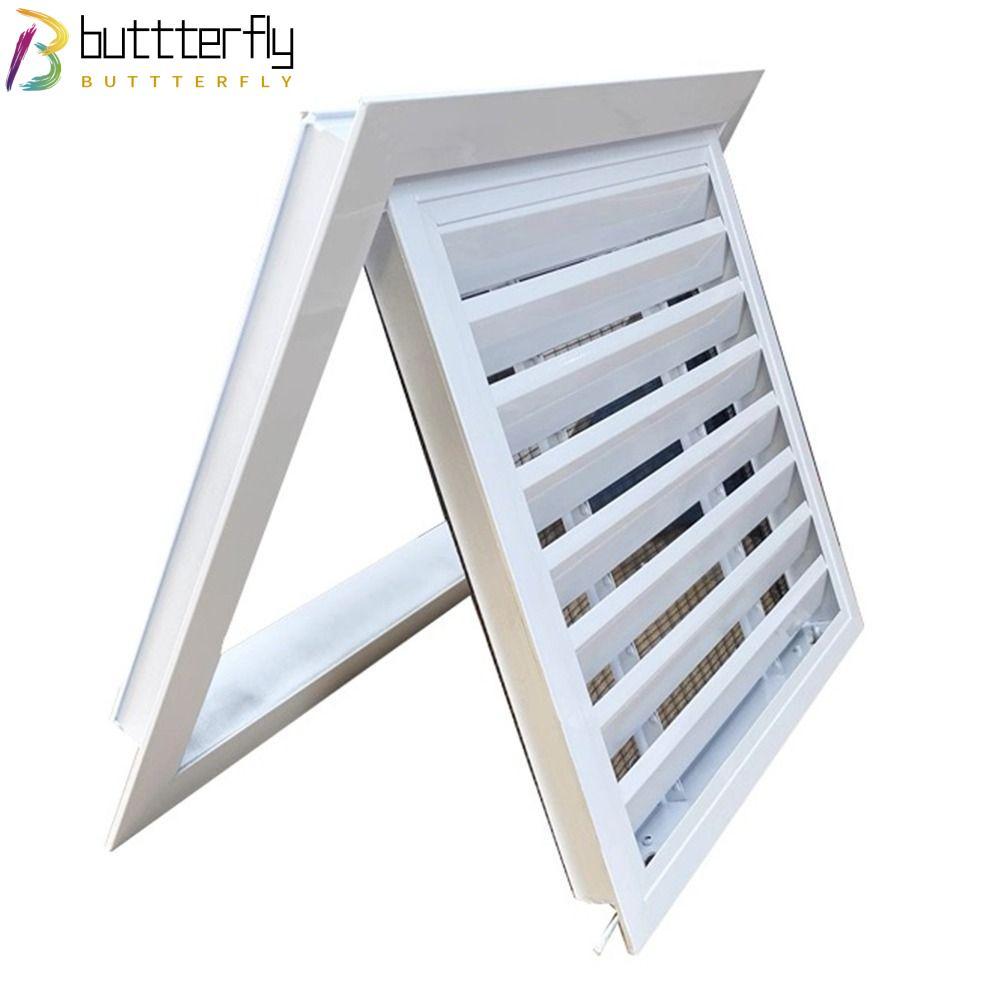 BUTTTERFLY ตะแกรงช่องระบายอากาศ, สี่เหลี่ยมพร้อมตาข่าย Gable Vent, อลูมิเนียมอัลลอยด์สีขาวตะแกรงระบายอากาศเพดาน