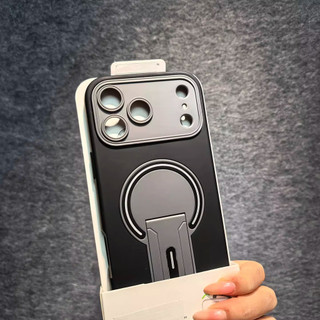 หรูหราขนาดใหญ่หน้าต่างแม่เหล็ก Matte เคสโทรศัพท์สําหรับ iPhone 11 12 13 14 15 16 17 Pro Max Plus ผู้ถือฝาครอบกันชน