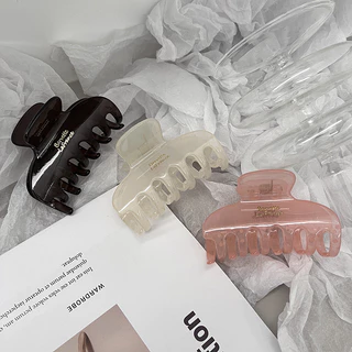 กิ๊บหนีบผมสีพื้นโปร่งใส สำหรับผู้หญิง สไตล์เรียบหรู กิ๊บหนีบผมทรงฉลาม เครื่องประดับศีรษะระดับไฮเอนด์