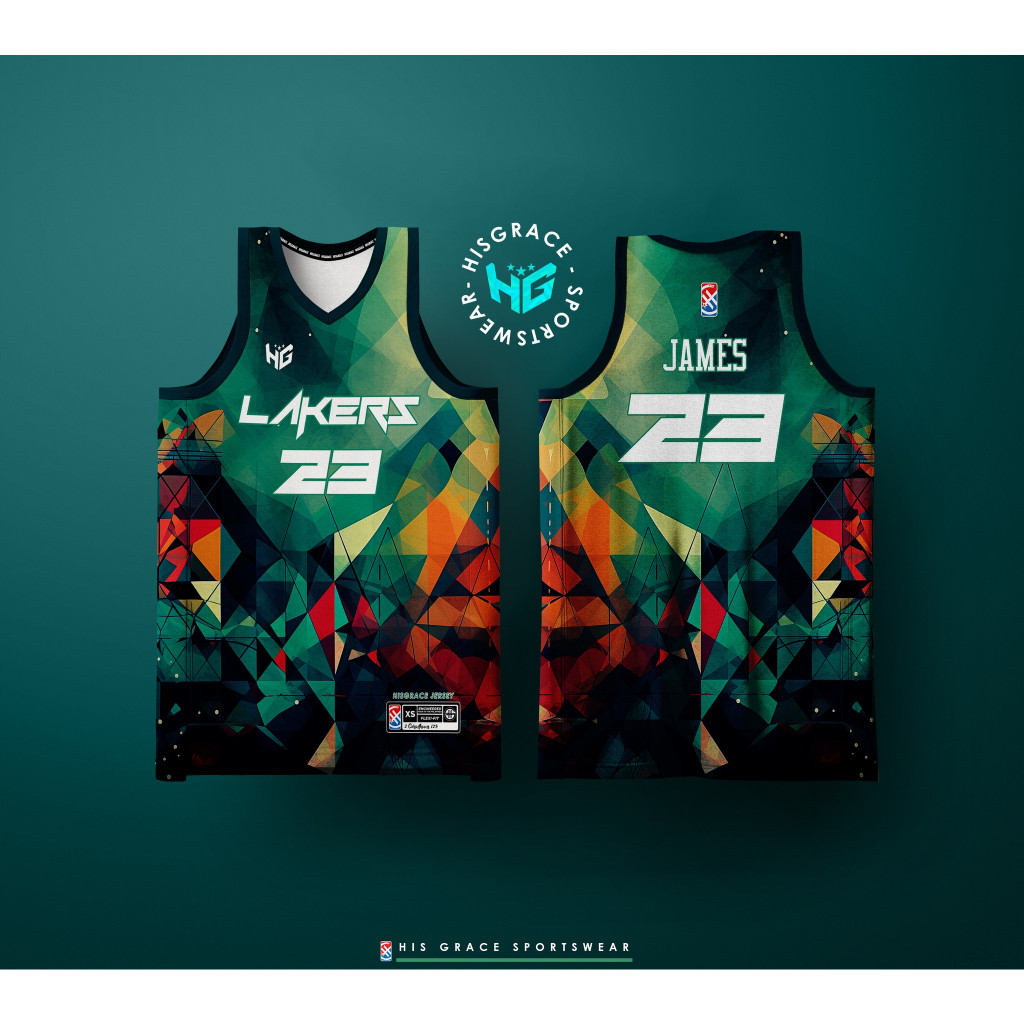 240 HG BASKETBALL CONCEPT JERSEY LAKERS GREEN DIAMOND FULL SUBLIMATION JERSEY