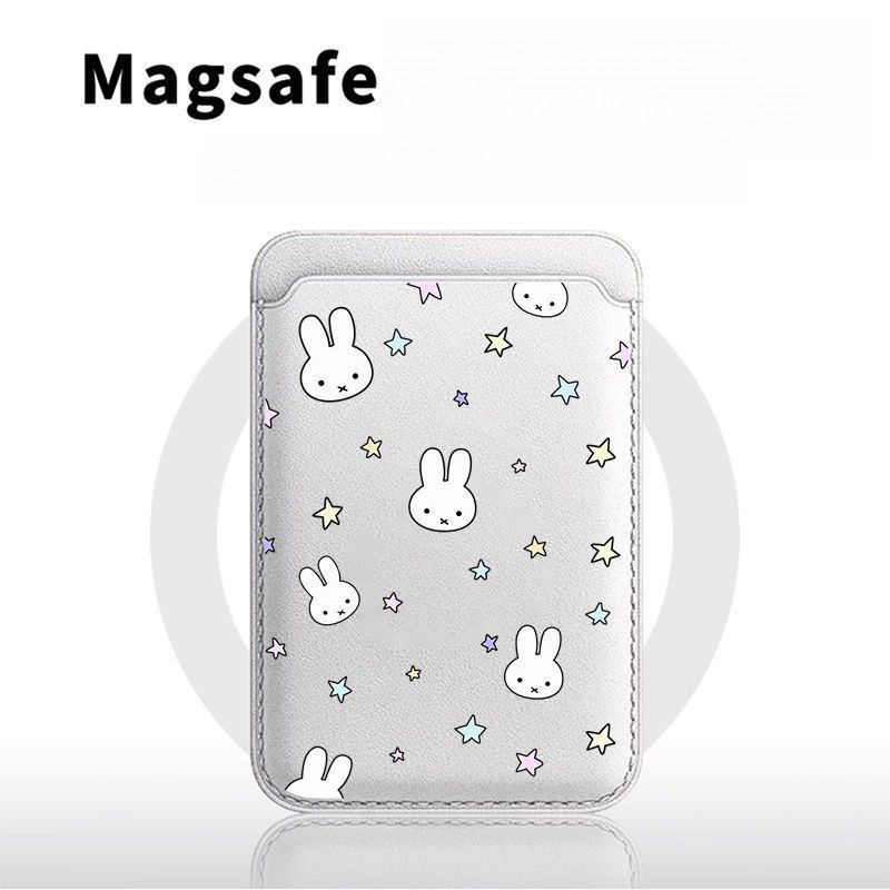 Star Rabbit เหมาะสําหรับ magsafe Magnetic Card Holder Leather Card Holder