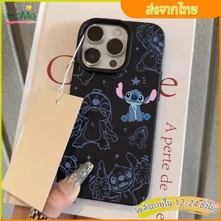 💙การ์ตูน Stitch💙 คู่ สำหรับ IPhone 11 12 15 16 17 13 14 Pro Max XR XS X 7Plus 8Plus Max 16 7 8 15 Plus เคสโทรศัพท์สีชมพู