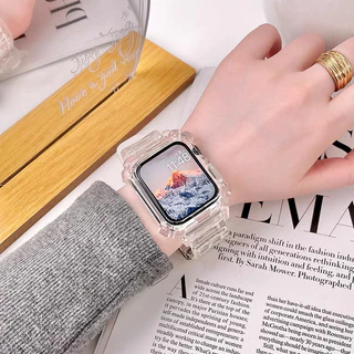 สายนาฬิกาเคส TPU ใส for Iwatch Apple Watch Series 11 10 9 8 7 6 5 4 SE 3 2 46mm 45mm 41 42 44 40 38mm