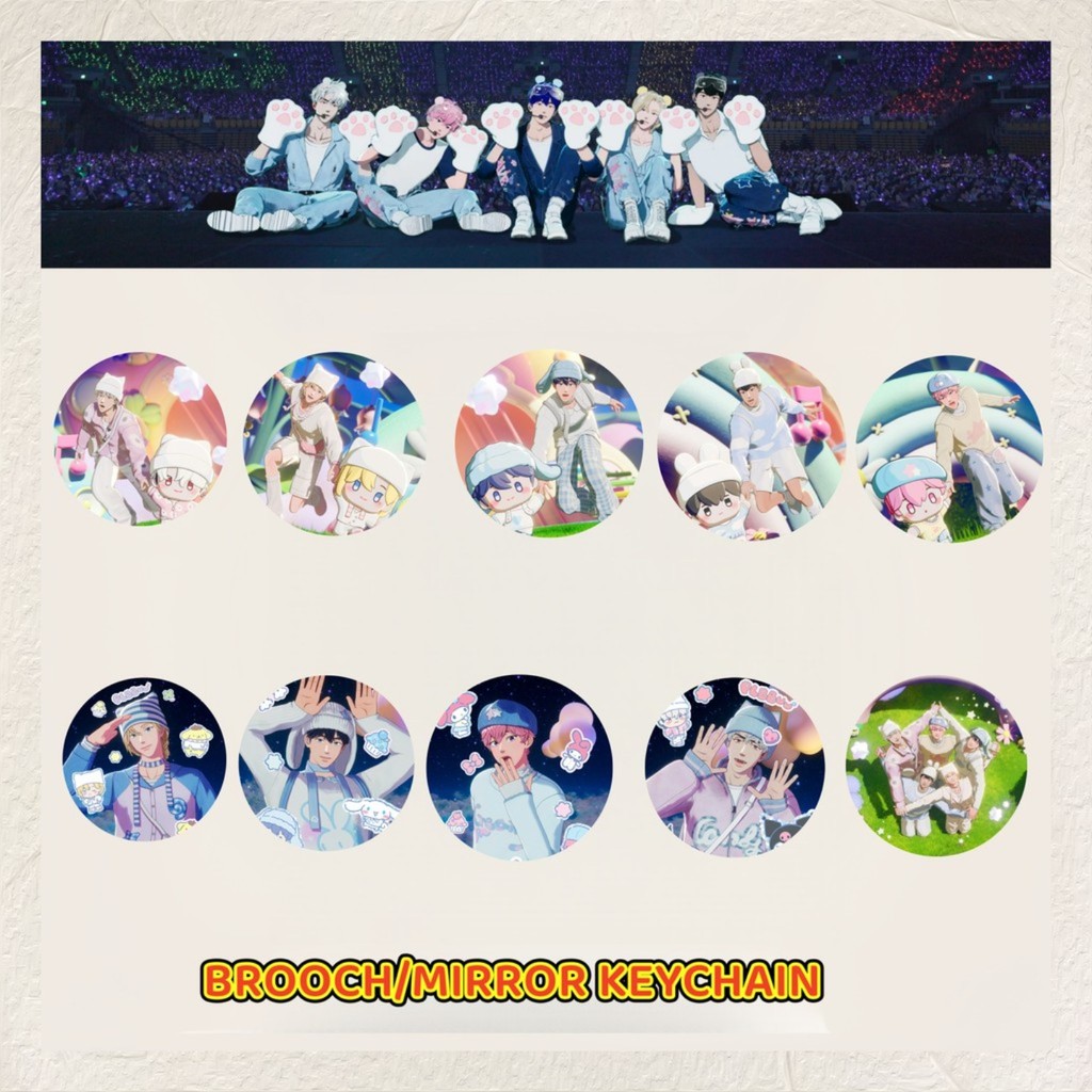 KPOP ใหม่ PLAVE เข็มกลัดป้ายกระจกพวงกุญแจกระเป๋าจี้อุปกรณ์เสริม