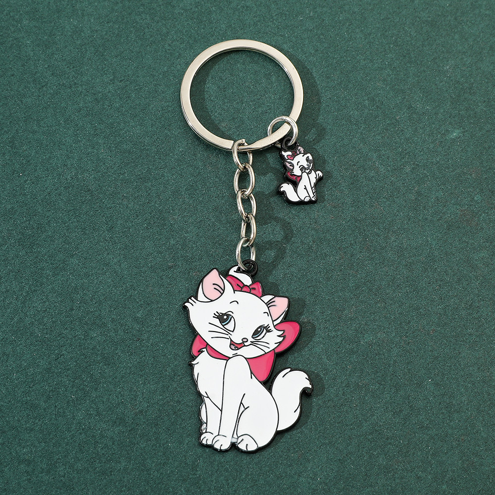 Disney Marie Cat พวงกุญแจน่ารักอะนิเมะรูป Marie Cat พวงกุญแจ Kawaii กระเป๋านักเรียนจี้ของขวัญของเล่น
