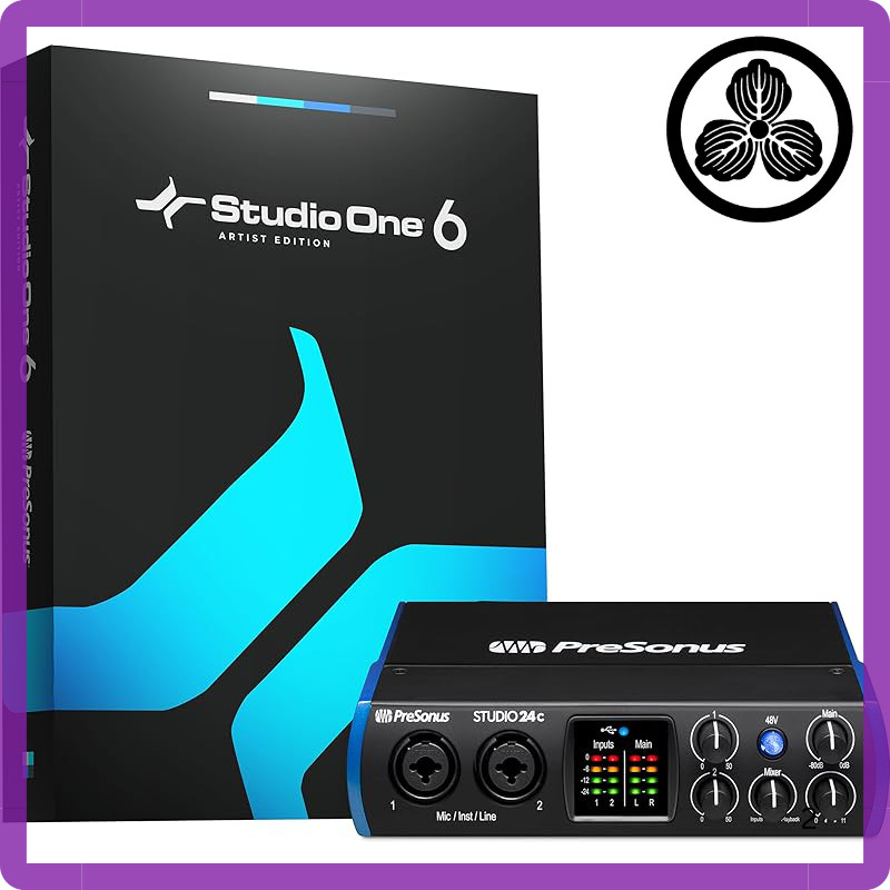 PreSonus Studio 24c Audio/MIDI Interface with USB-C, 24Bit/192kHz, Included Studio One Artist Bundle