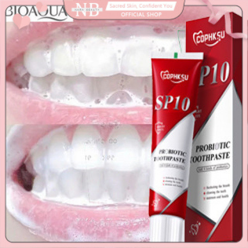 ส่งฟรี ยาสีฟันโปรไบโอติก SP10 ฟอกฟันขาวทันใจ ลดกลิ่นปาก ดูแลช่องปาก Whitening Toothpaste ลดหินปูน เหนือกว่าการขูดหินปูน