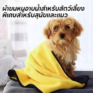 ผ้าขนหนูสัตว์เลี้ยง เช็ดขนแมว เช็ดขนสุนัข ผ้าไมโครไฟเบอร์ ซึมซับน้ำ แห้งเร็ว นุ่มและไม่เป็นขุย
