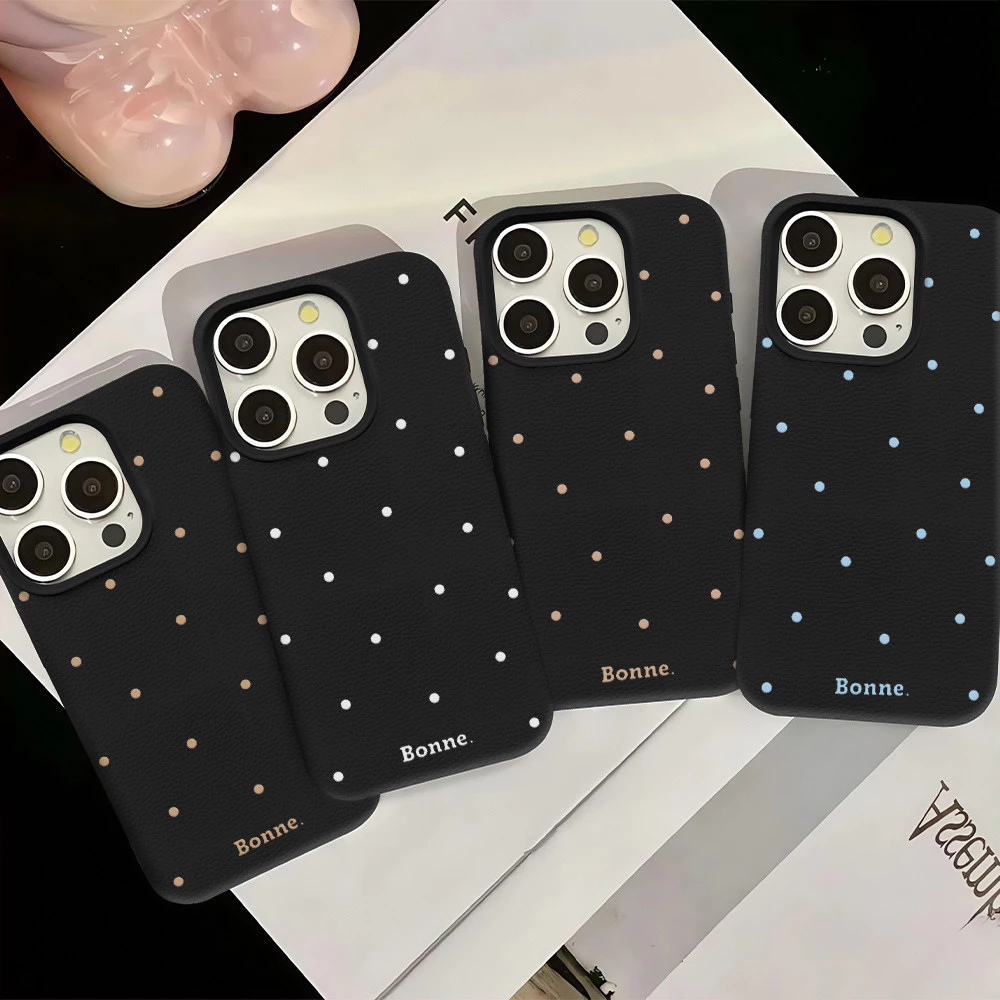 เคสสำหรับไอโฟน แฟชั่นลายจุดคลื่นหวานลายหนังเนื้อเคส TPU นุ่ม For IPhone 16 13 11 12 15 14 17Pro Max XR X 7 14 16 8 Plus