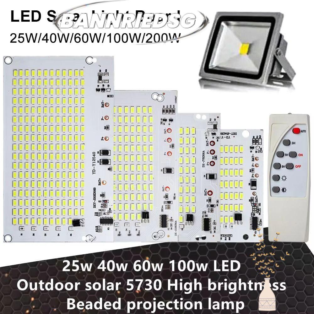 BANNRIEDSG989YR บอร์ดไฟ LED 1 ชิ้น, ความสว่างสูง 25/40/60/100/250W แผงแหล่งกําเนิดแสง, แสงสีขาวพร้อมรีโมทคอนโทรล SMD5730 รีโมทคอนโทรล Floodlight
