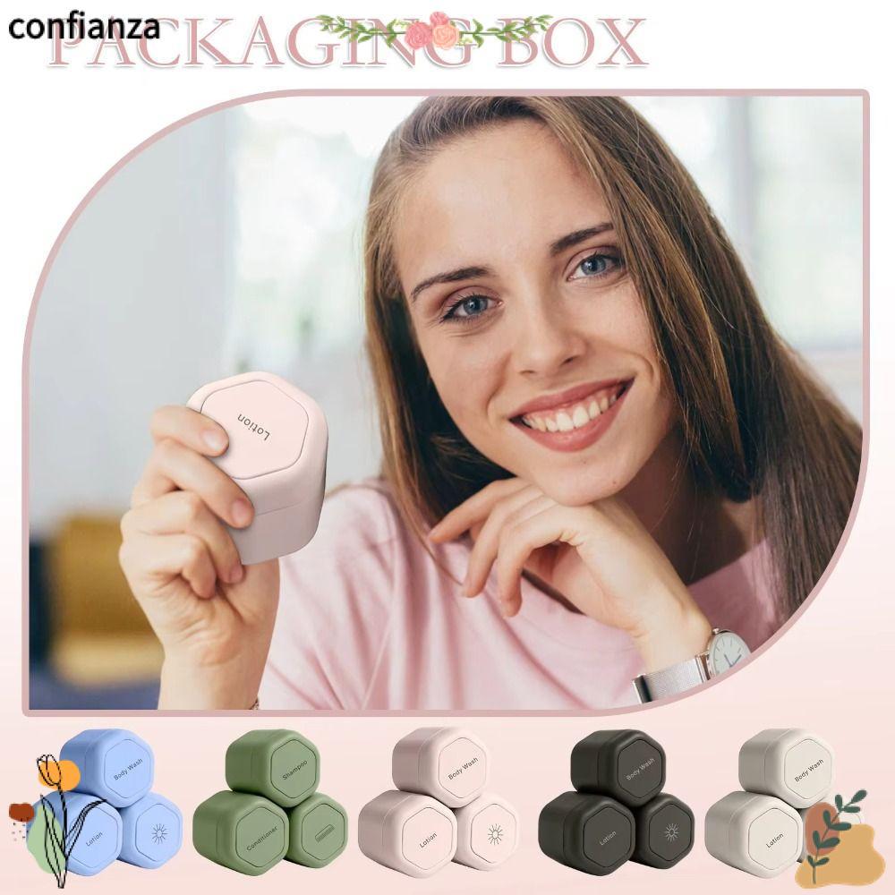 CONFIANZA 3 ชิ้นคอนเทนเนอร์เดินทาง,ขวดตัวอย่างที่ว่างเปล่าพร้อมฝาปิดคอนเทนเนอร์เครื่องสําอางกรณี,แม่เหล็กอุปกรณ์แต่งหน้ารั่วหลักฐานแม่เหล็กแคปซูลเดินทาง