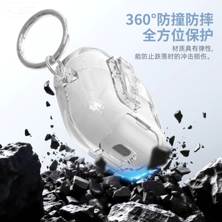 Auto Pop-Up โปร่งใส 2025 สําหรับ Huawei FreeClip 2/FreeClip หูฟังพร้อมพวงกุญแจกันกระแทก Protector Case พร้อมตะขอสําหรับ FreeClip 2