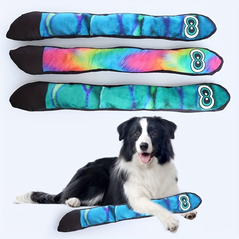 ใหม่ตุ๊กตาสุนัขของเล่นแถบยาวบิ๊กอายงูกับBBเห่ากระดาษและกัดทนบดฟันอุปกรณ์สัตว์เลี้ยง ได้_ข666