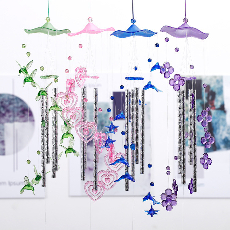 1508 Creative Dolphin Love WIND CHIME ท่ออลูมิเนียมโลหะ WIND CHIME ประตูหน้าต่างเครื่องประดับ WIND C