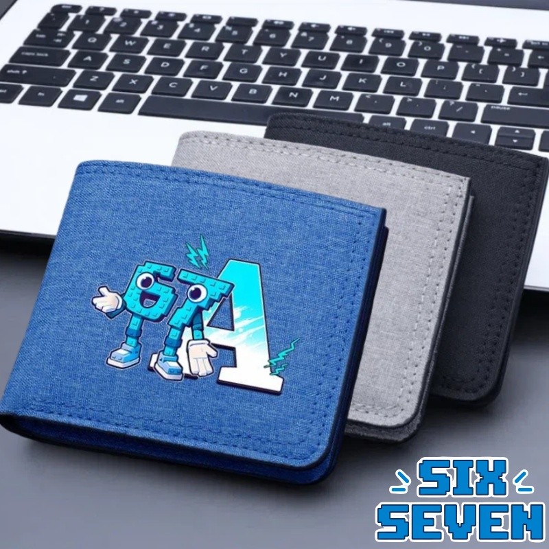Brainrot Wallet SIX SEVEN ลายพิมพ์ตัวอักษร A-Z สำหรับนักเรียน ใส่บัตรธนาคารและเหรียญ ของขวัญเด็ก