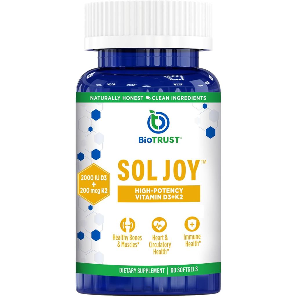 BioTrust Sol Joy วิตามินพอตสูง D3 K2 – (50 mcg)