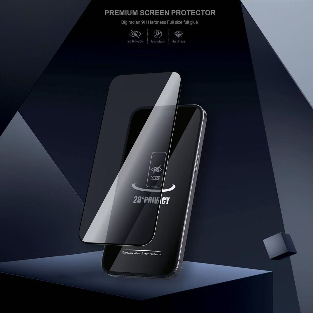เต็มจอ ฟิล์มกระจกนิรภัย ฟิล์มกันเสือกแอบมอง XIAOMI โทรศัพท์มือถือ Redmi 10 10A 10i 10X 12 13 14 15 C R 4G 5G Power PRIME - รูปที่ 2