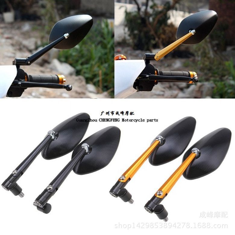 กระจกมองหลัง CNC สำหรับมอเตอร์ไซค์ แบบดัดแปลง กระจกสะท้อน Rizoma คุณภาพ CNC