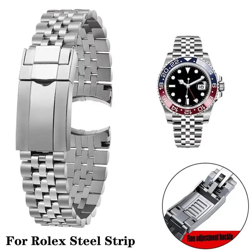 20 มม.Jubilee 904 สายนาฬิกาสําหรับ Rolex Sub GMT Yacht Daytona สายผู้ชายหรูหรานาฬิกาโซ่ Mod อะไหล่อุ