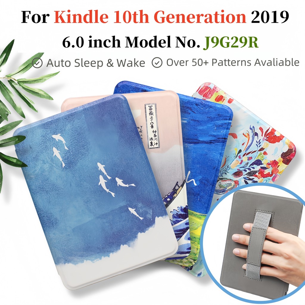 สําหรับ Kindle 10th Generation 6E-Book เคสป้องกัน Kindle 668 2019 J9G29R ถือกรณีพลิกแฟชั่นทาสีรูปแบบ