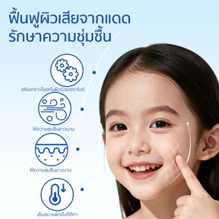 Dexter กันแดดเด็ก ขมิ้นออร์แกนิค SPF50+ PA+++ บำรุงชุ่มชื้น 12ชม. อ่อนโยน สำหรับทารกแรกเกิด（รสสตรอเบอร์รี่)