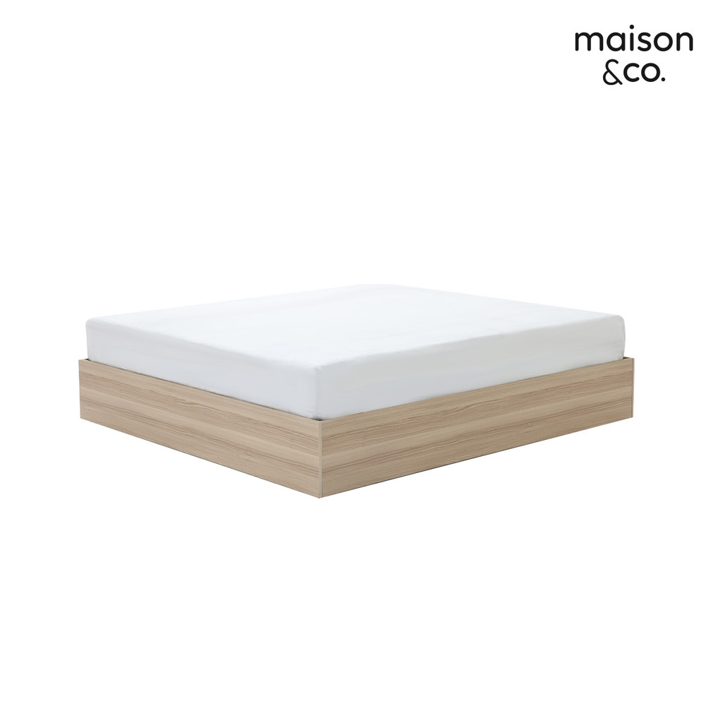 SB Design Square เตียง 2 ลิ้นชัก ขนาด 6 ฟุต รุ่น BASIC สีโอ๊คอ่อน (186x203x31 ซม.)  แบรนด์ MAISON&CO. ราคา ถูกที่สุด ดีลบีเคเค แกลเลอรีภาพที่ 8