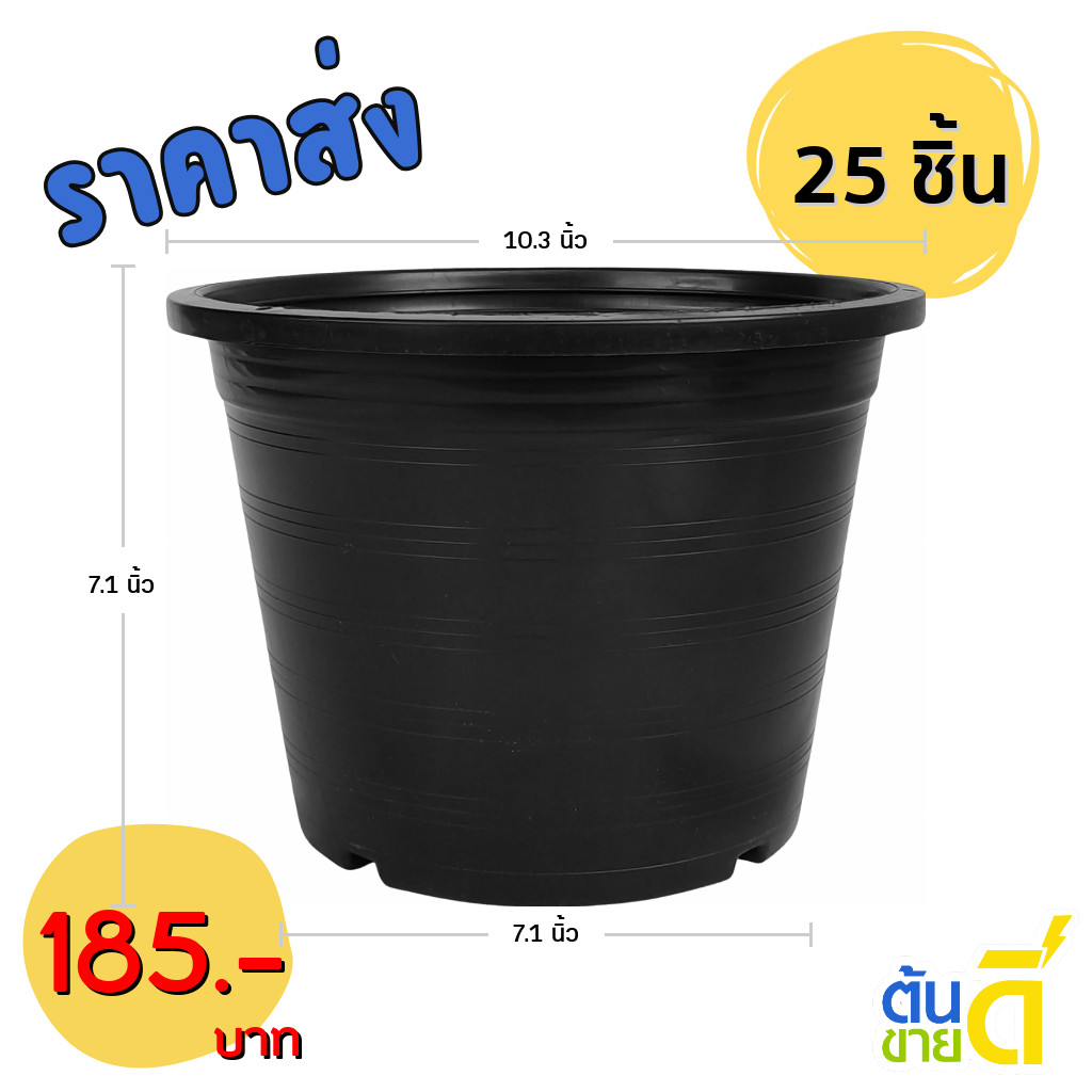 กระถาง 10 นิ้ว ยกมัด 25 ใบ ราคาโรงงาน สินค้าพร้อมส่ง ปลายทางได้ กระถางต้นไม้