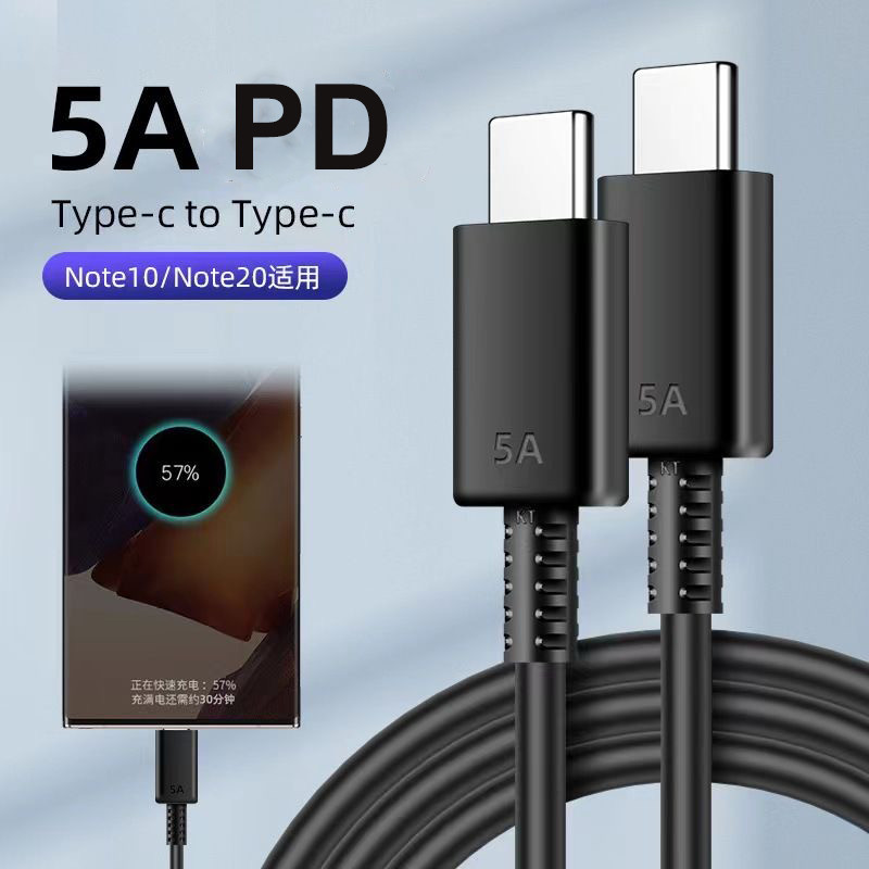Samsung Galaxy 45W 25W Super Fast สายชาร์จ 5A USB C To Type C PD Data Cord Line 1/1.8 M สําหรับ Gala